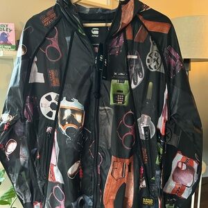 G-Star RAW Ozone Windbreaker Black and Multicolor Graphic Jacket